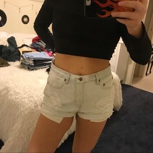 High Waisted Denim Shorts